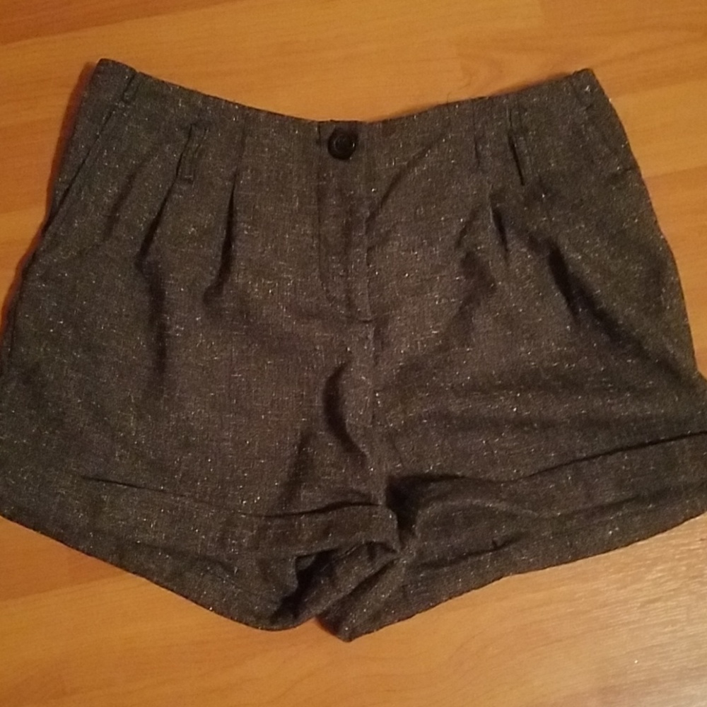Black/dark grey polyester shorts